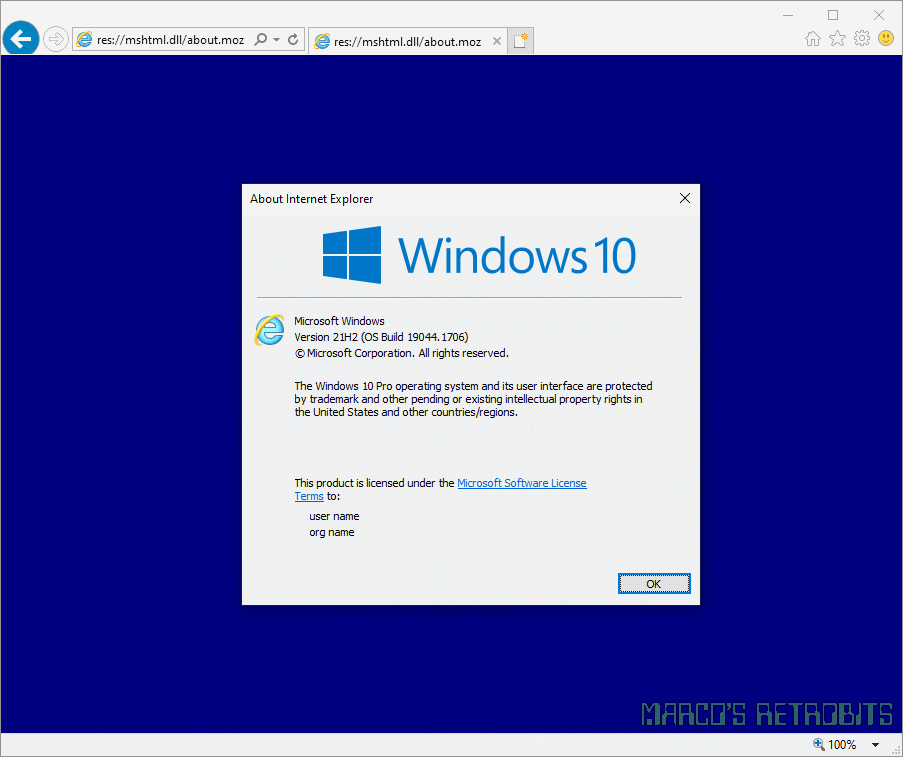 Internet Explorer 11 su Windows 10
