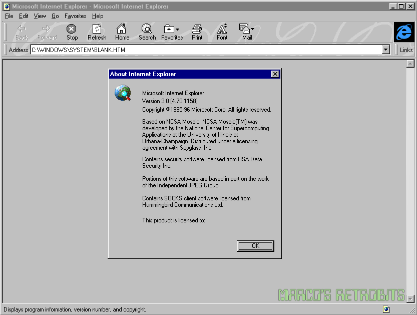 Internet Explorer 3/Windows 95
